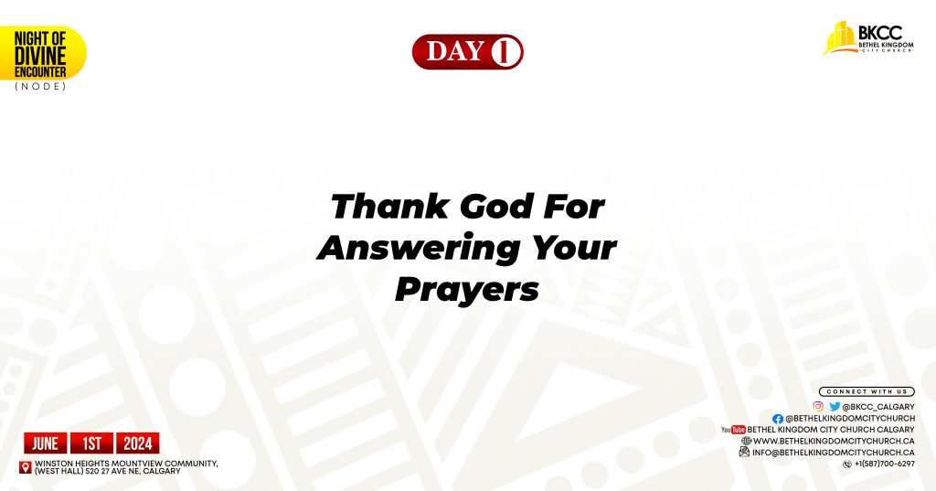 Thank God for AnsweredPrayers
